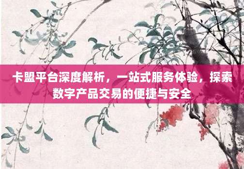 卡盟平台深度解析,一站式服务体验,探索数字产品交易的便捷与安全
