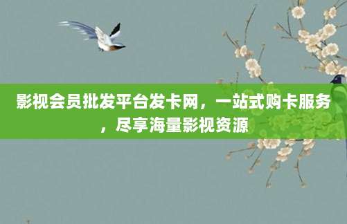 影视会员批发平台发卡网，一站式购卡服务，尽享海量影视资源