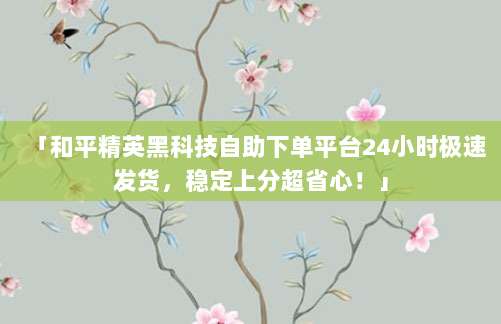 「和平精英黑科技自助下单平台24小时极速发货，稳定上分超省心！」