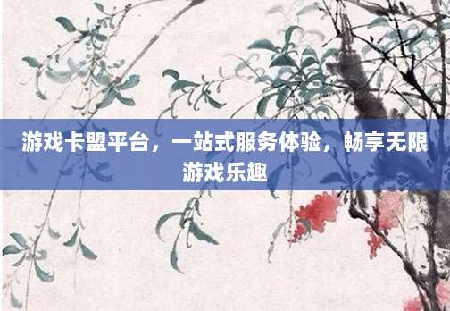 游戏卡盟平台，一站式服务体验，畅享无限游戏乐趣