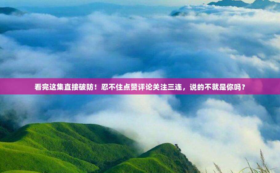 看完这集直接破防！忍不住点赞评论关注三连，说的不就是你吗？