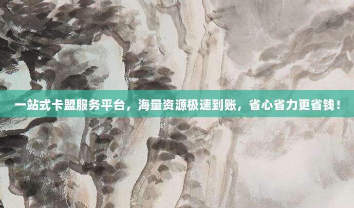一站式卡盟服务平台，海量资源极速到账，省心省力更省钱！