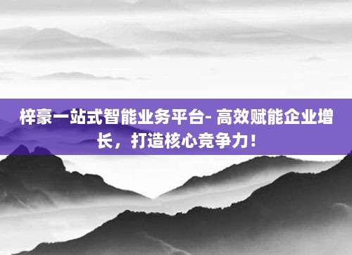 梓豪一站式智能业务平台- 高效赋能企业增长，打造核心竞争力！