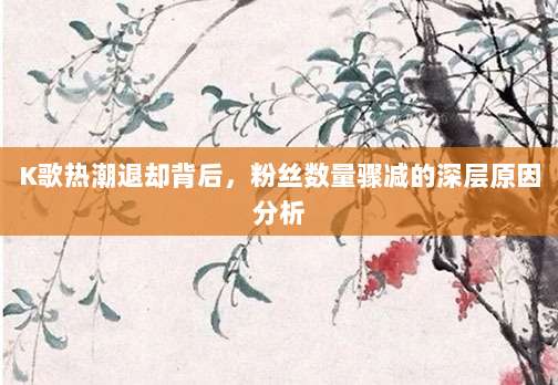 K歌热潮退却背后,粉丝数量骤减的深层原因分析